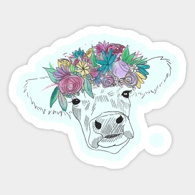 Flower Cow Sticker by Soderblom22